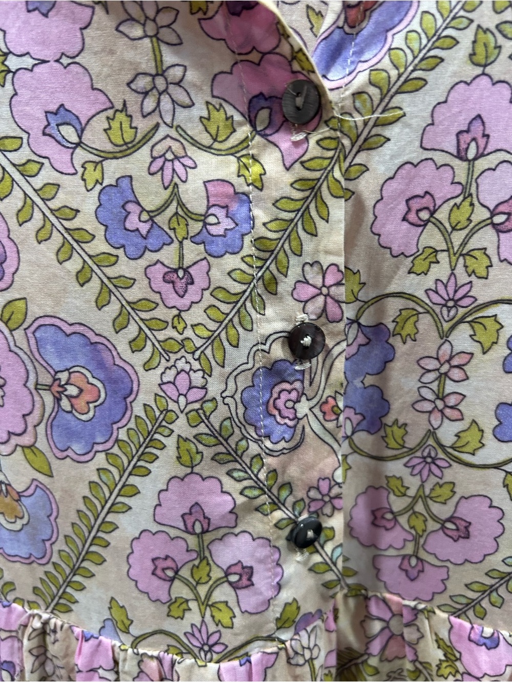 EUC OLIVACEOUS Floral Tiered Mini Dress Pink Purple Boho - Picture 4 of 5